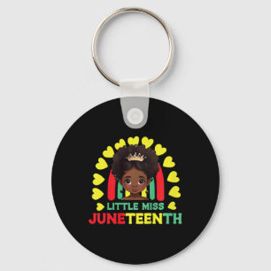 Cute Girl Little Princess Juneteenth Melanin Brown Key Ring