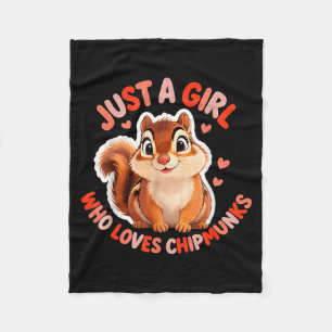 Cute Girl Loves Chipmunks Costume Kids Boys Girls Fleece Blanket