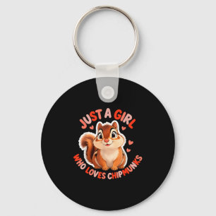 Cute Girl Loves Chipmunks Costume Kids Boys Girls Key Ring