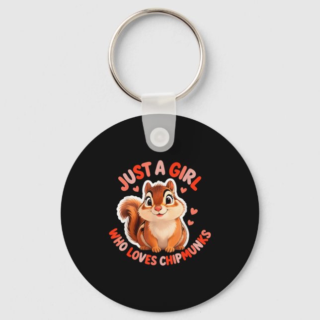 Cute Girl Loves Chipmunks Costume Kids Boys Girls  Key Ring (Front)