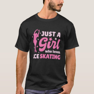 Cute Girl Loves Ice Skates Running Love Ice Skatin T-Shirt
