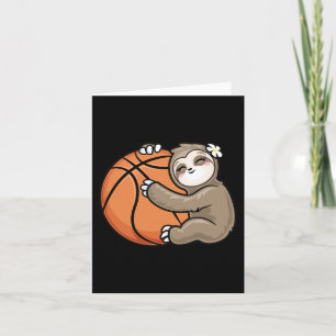 Cute Girl Loves Sloth Basketball  Card