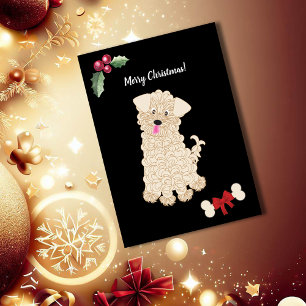 Cute Girl Maltipoo Dog Customisable Holiday Card