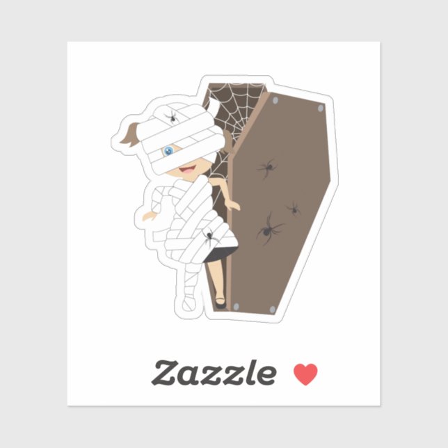 Cute Girl Mummy Coffin Halloween Design (Sheet)