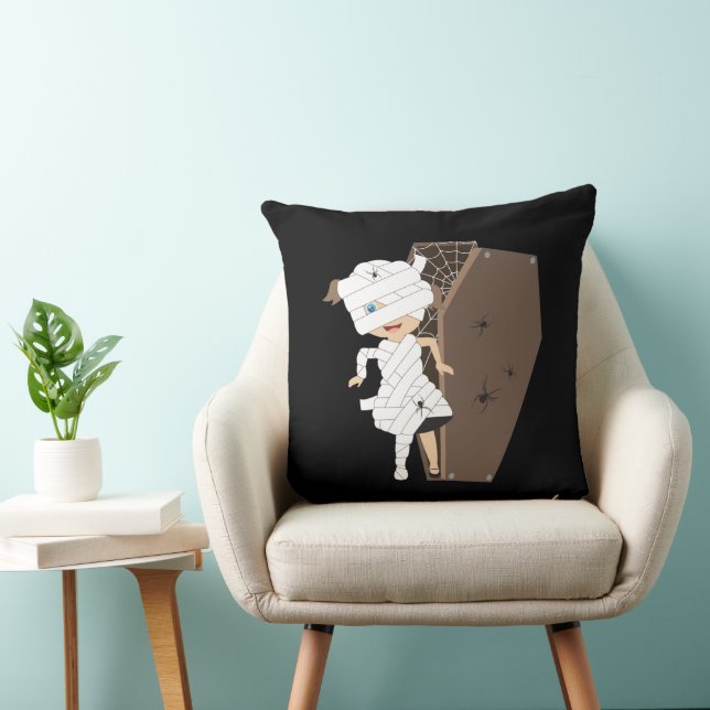 Cute Girl Mummy Coffin Halloween Design Cushion (Chair)
