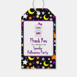 Cute Girl Mummy Halloween Party Gift Tags