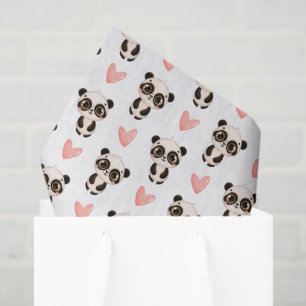 cute girl panda bear tiled party  tissue paper