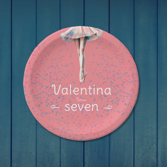 Cute Girl Pastel Pink Ballerina Tutu Dance Party   Paper Plate (Creator Uploaded)