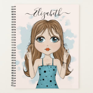 Cute Girl Peace Graphic Illustration Planner