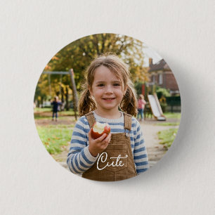 Cute Girl Photo 6 Cm Round Badge