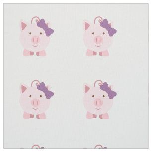 Cute Girl Pig Fabric