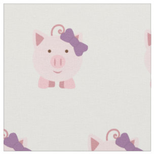 Cute Girl Pig Fabric