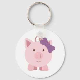 Cute Girl Pig Key Ring