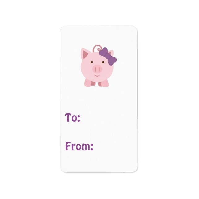 Cute Girl Pig Label (Front)