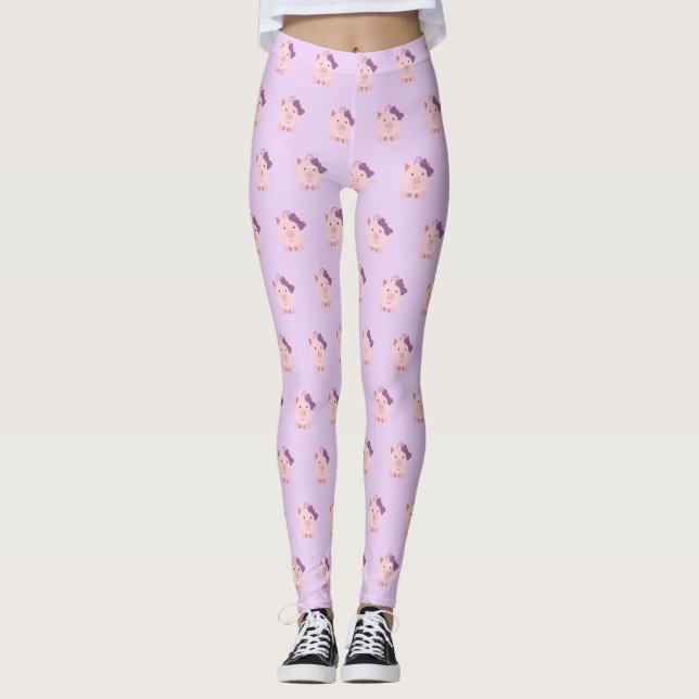 Cute Girl Pig Leggings (Front)