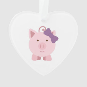 Cute Girl Pig Ornament