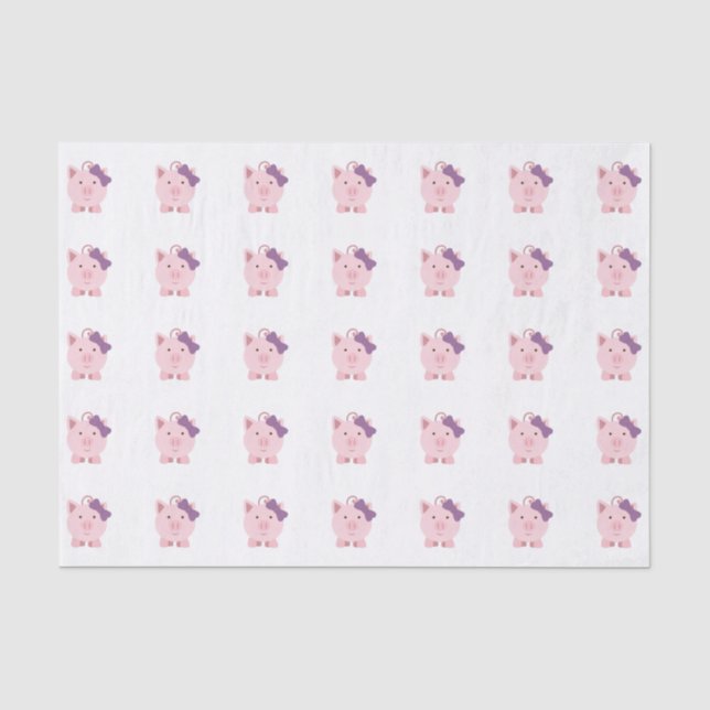 Cute Girl Pig Tissue Paper (Front)