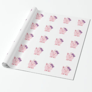 Cute Girl Pig Wrapping Paper