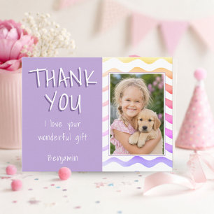 Cute Girl Pink Thank you Birthday Photo Postcard