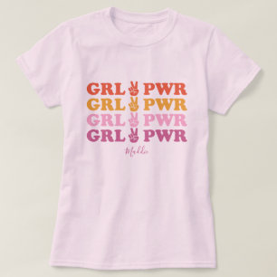 Cute Girl Power Peace Sign T-Shirt