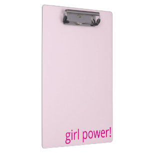 Cute Girl Power Soft Baby Pink Clipboard 