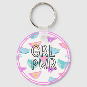 Cute Girl Power Underwear Girly Key Ring