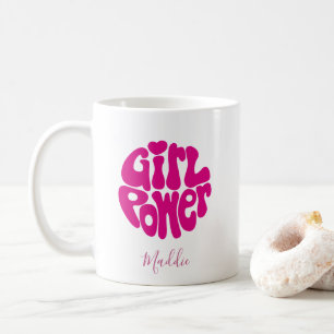 Cute Girl Power with Heart Coffee Mug
