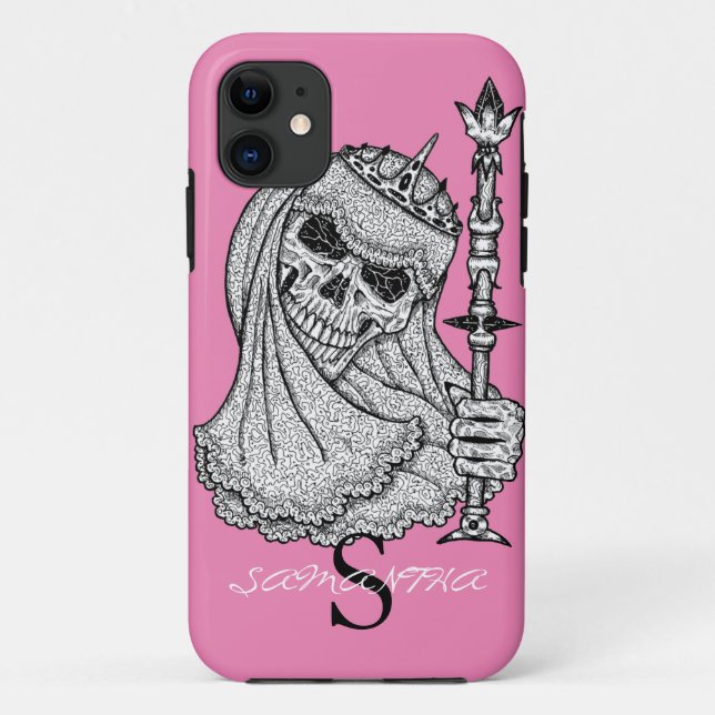 CUTE  GIRL SKULL CROWN  PINK Case-Mate iPhone CASE (Back)
