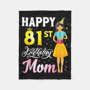 Cute girl with present happy 81st birthday momCute Fleece Blanket