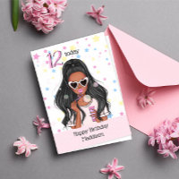 Cute Girl with Soap Bubble Happy Birthday Card