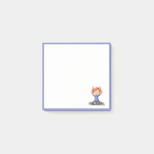 Cute Girl Yoga Meditation Stationery Post-it Notes