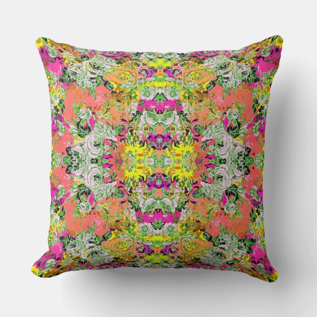 Cute girley abstract flowers cushion (Front)