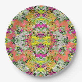 Cute girley abstract flowers paper plate