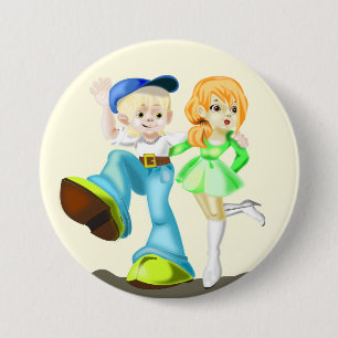 Cute Girlfriend and Boyfriend 7.5 Cm Round Badge