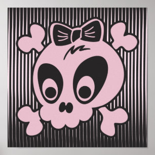 Cute Girlie Skull Poster