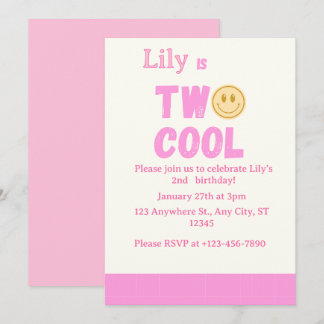 cute girls 2nd birthday invitation cards