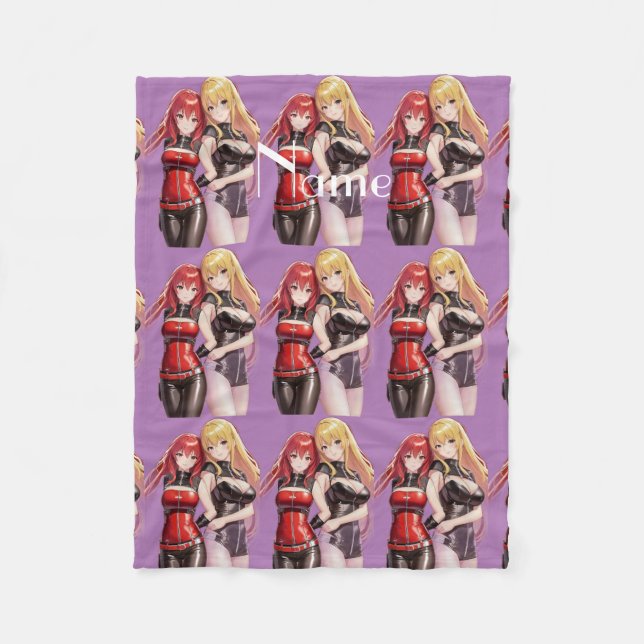 Cute Girls Anime Thunder_Cove Fleece Blanket (Front)