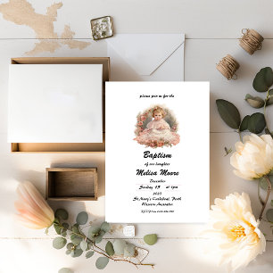 Cute Girls Baby Baptism Magnet