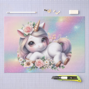 Cute girls baby unicorn decoupage  tissue paper