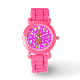 Cute girls bear cartoon watch