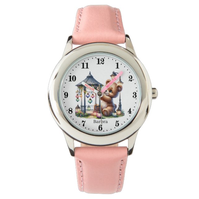 Cute girls bear lovers add name watch (Front)