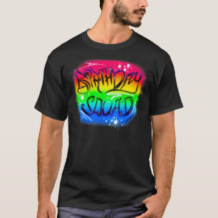 Cute Girls Birthday Party Birthday Squad Airbrush  T-Shirt