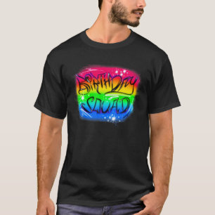 Cute Girls Birthday Party Birthday Squad Airbrush T-Shirt