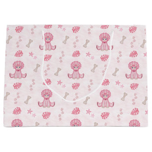 Cute Girls Birthday Pink Dinosaur Large Gift Bag