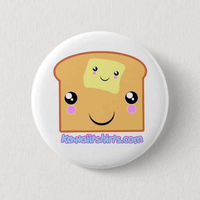 cute girls Butter and Toast anime kawaii button (Front)
