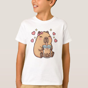 Cute Girls Capybara Ramen Kawaii Tea Kawaii Capy T-Shirt
