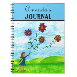 Cute Girls Colourful Floral Journal Spiral Noteboo