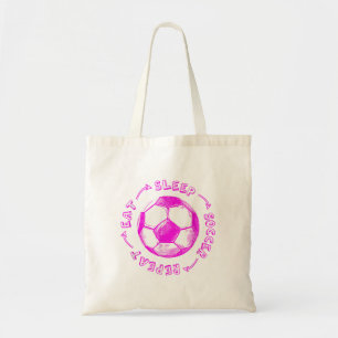 Cute Girls Eat Sleep Soccer Repeat - Youth Player Tote Bag