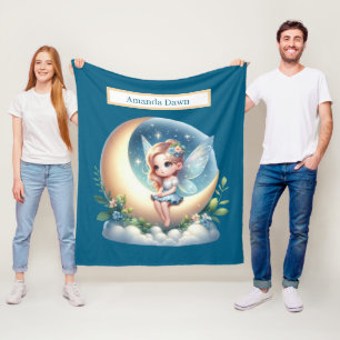 Cute girls fairy lovers add name fleece blanket