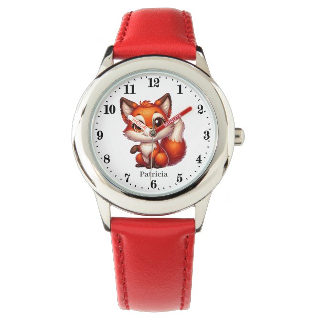 Cute girls fox lovers add name watch (Front)